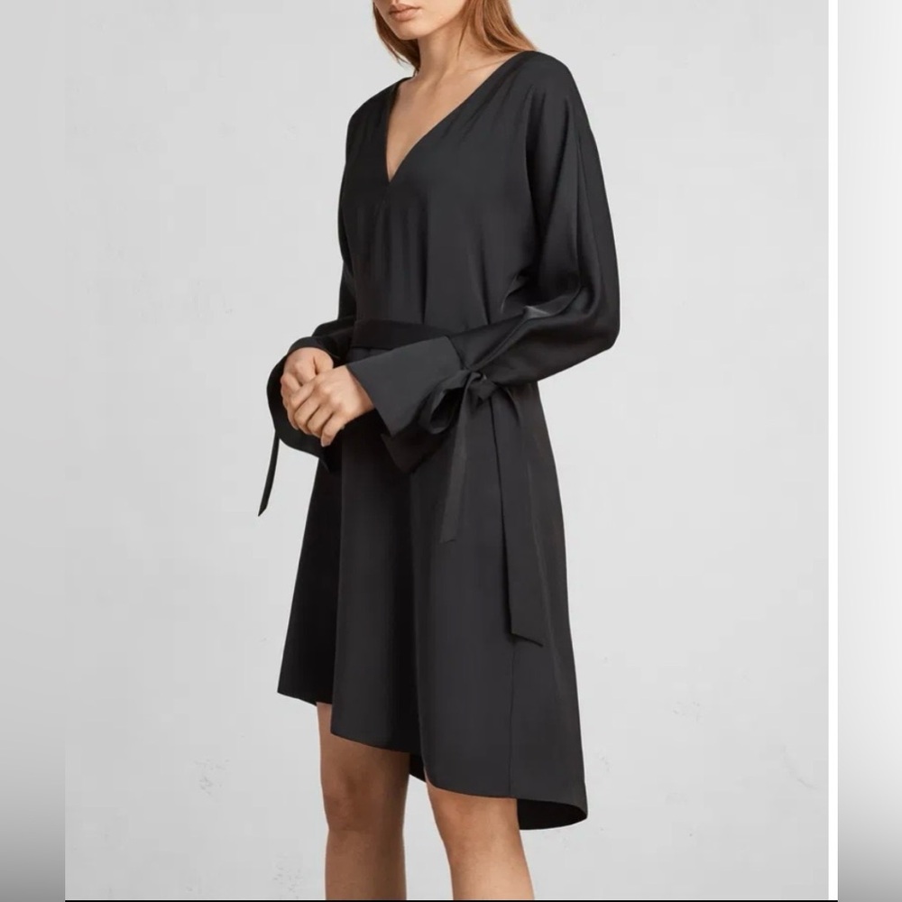 ALLSAINTS Sia Dress in Pale Pink - Picture 3 of 11